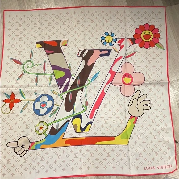 Louis Vuitton Authentic Colorful Floral Silk Scarf - Picture 4 of 6
